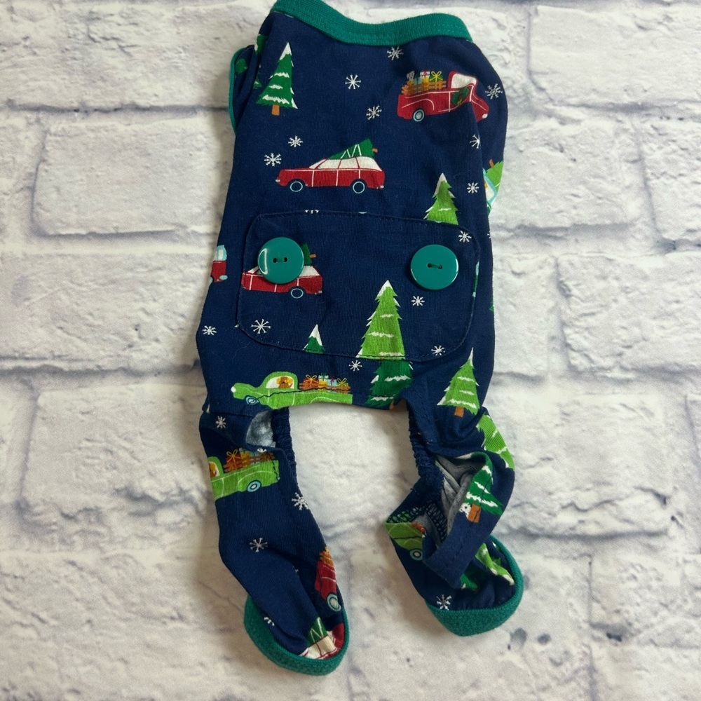 Target Holiday Dog Pajamas with Festive Holiday Truck and Christmas Tree. XS.